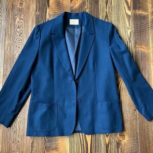 Pendleton Vintage Made In USA Wool Blazer Navy Old Money Academia Luxe Large